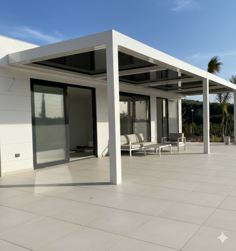 Motorlu bioklimatik pergola sistemi